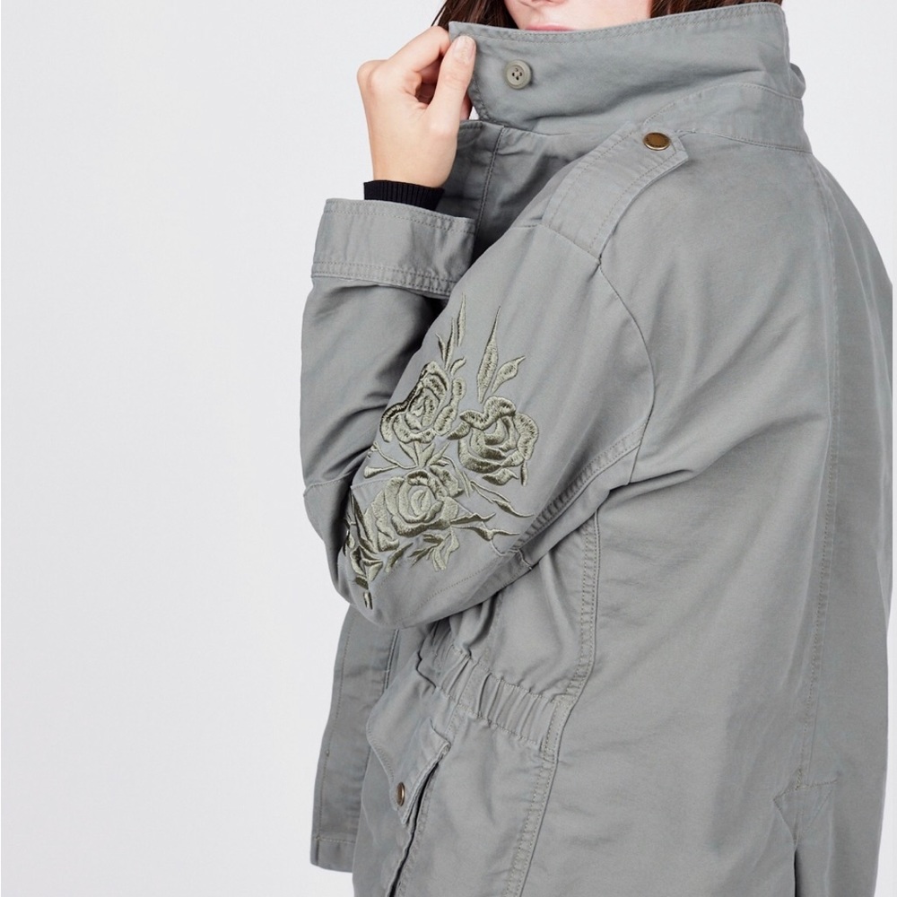 Calvin Klein Embroidered Rose military jacket 🌹